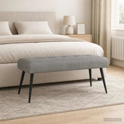 Panchina con bottoni imbottiti Grigio Chiaro 110 x 40 x 46 cm 42038529