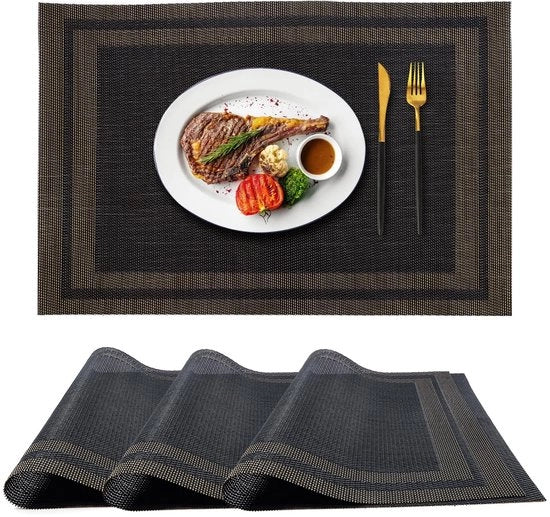 Set di 4 Tavoliere in PVC Antiscivolo - Lavabile - Dimensioni 45 x 30 cm - Sostenibile e Stile Elegante