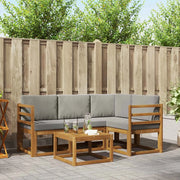 Set di divani da esterno 5 pcs Grigio Naturale e Chiaro