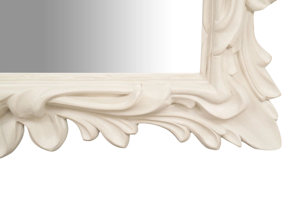 Biscottini SPECCHIERA DA PARETE IN LEGNO FINITURA BIANCA ANTICATA MADE IN ITALY realizzata