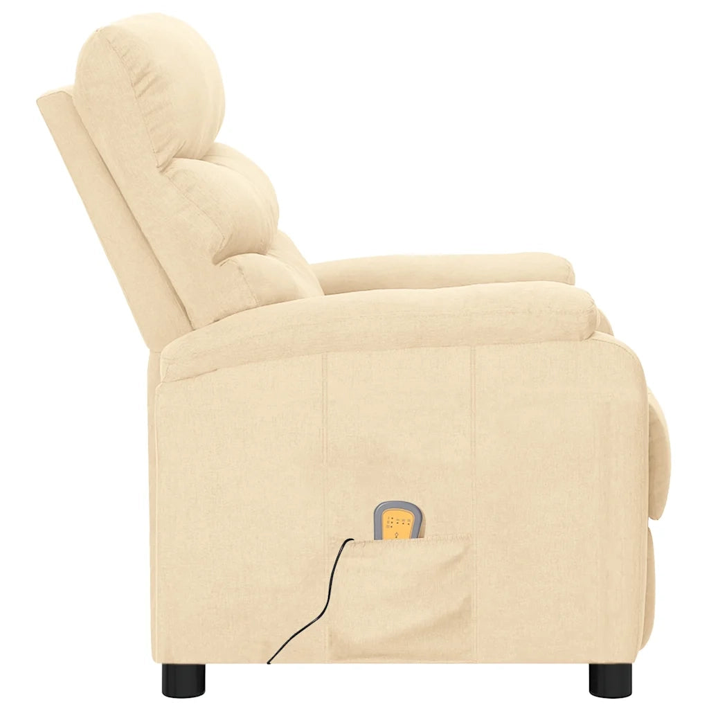 Poltrona Massaggiante Reclinabile Crema in Tessuto cod mxl 41344