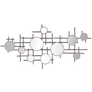 Specchio da parete Nero con decorazione in metallo dorato 10 pezzi 113 x 55 cm Pezzo contemporaneoy Glam Design