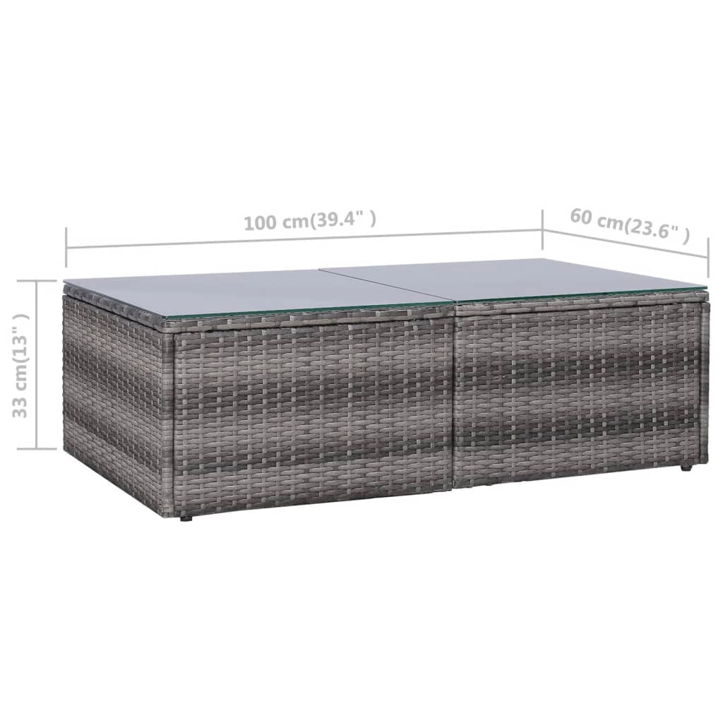 Set di mobili da giardino mobili da esterno 8 pezzi con cuscini resina intrecciata grigia 02_0017684