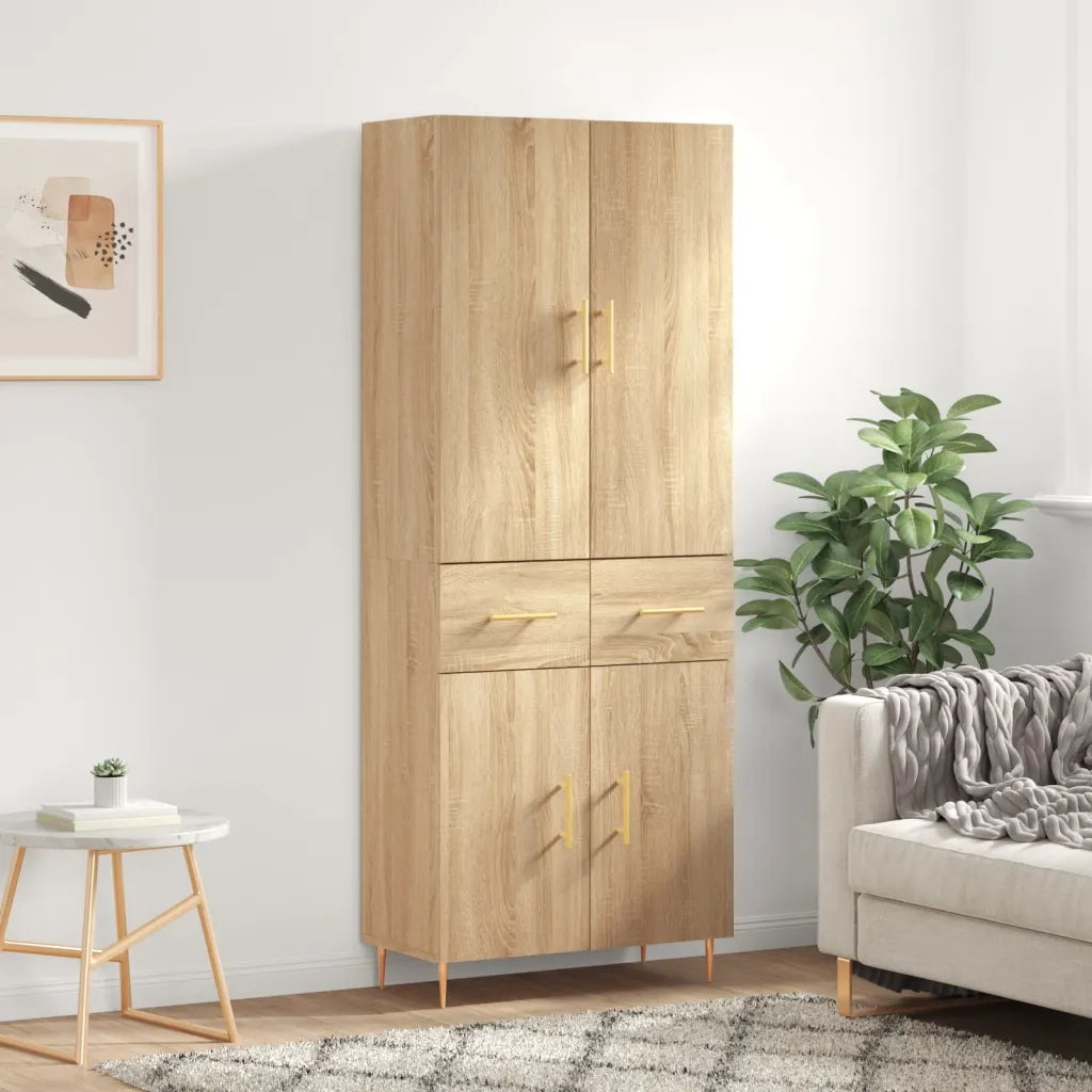 vidaXL Credenza Rovere Sonoma 69,5x34x180 cm in Legno Multistrato