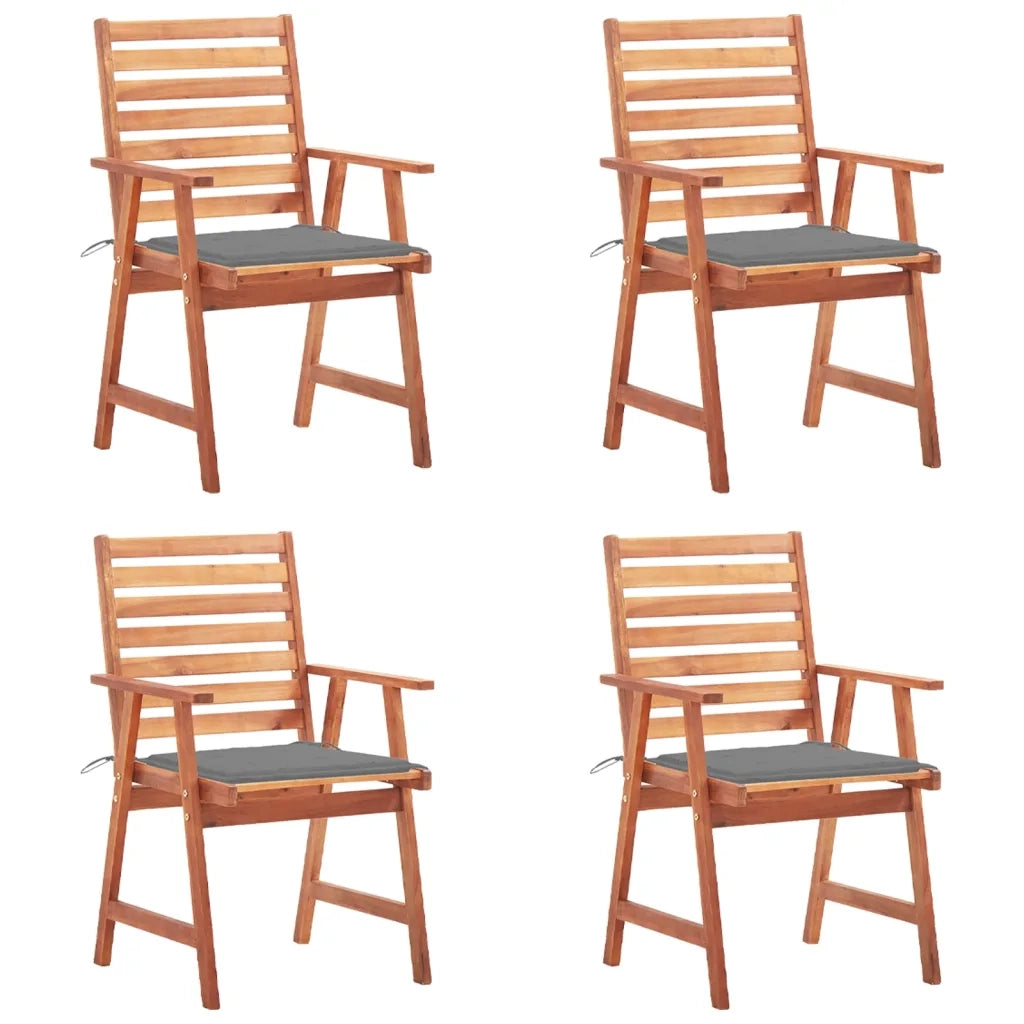 Sedie da Pranzo da Esterni con Cuscini 4 pz Massello di Acacia cod mxl 24196