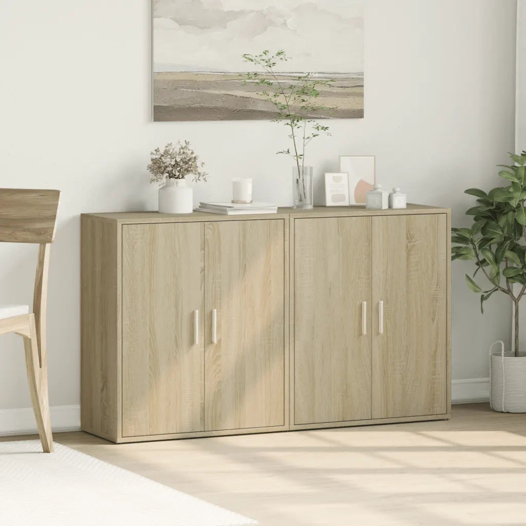 Credenze 2 pz | Madia | Buffet da pranzo | Armadio da pranzo Rovere Sonoma 60x31x70 cm in Legno Multistrato