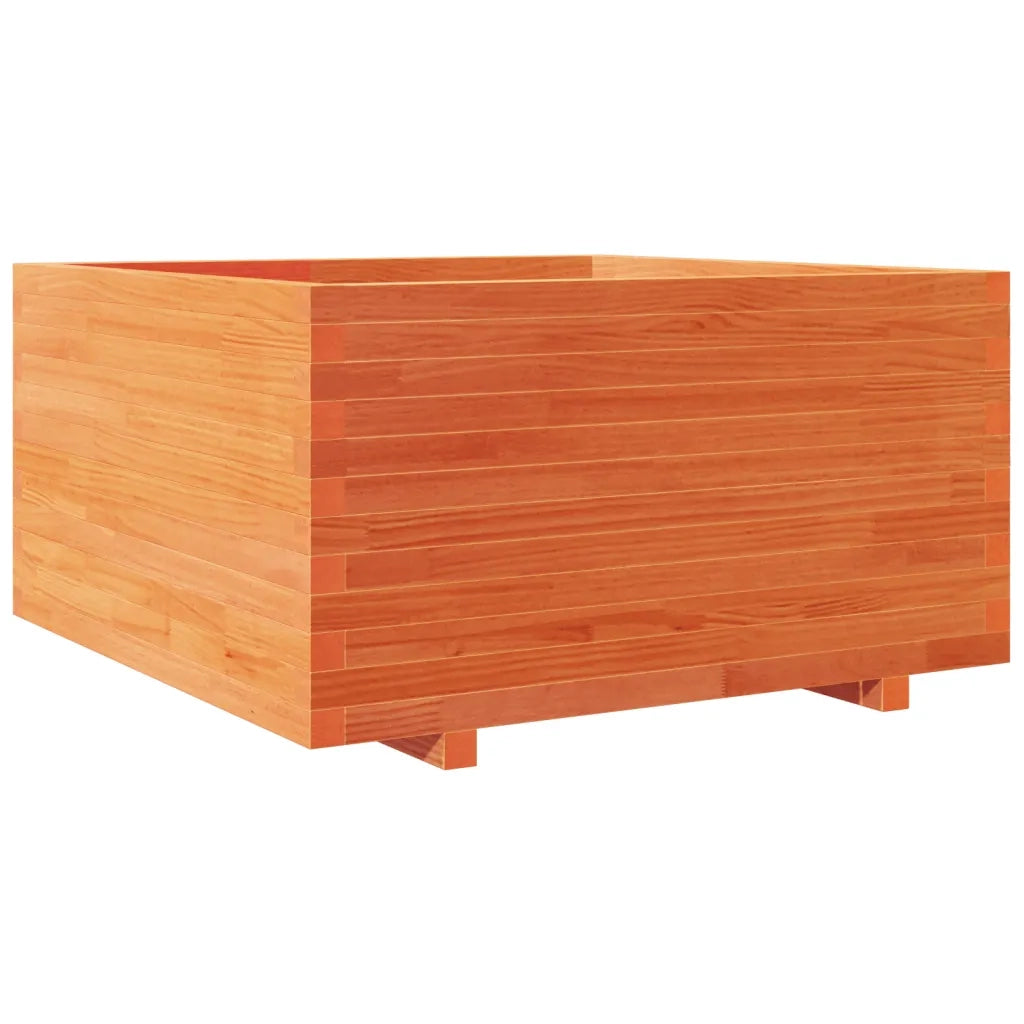 Fioriera | Cassetta per fiori | Vaso Giardino Marrone Cera 90x90x49,5cm Legno Massello Pino