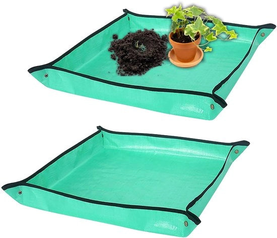 Matrice per Repianti Impermeabile - Ripiegabile - 2 Dimensioni (100x100cm/50x50cm) - Adatta per Potare/Repantumare - Folio in PE - Facile da Pulire - Mat di Giardino