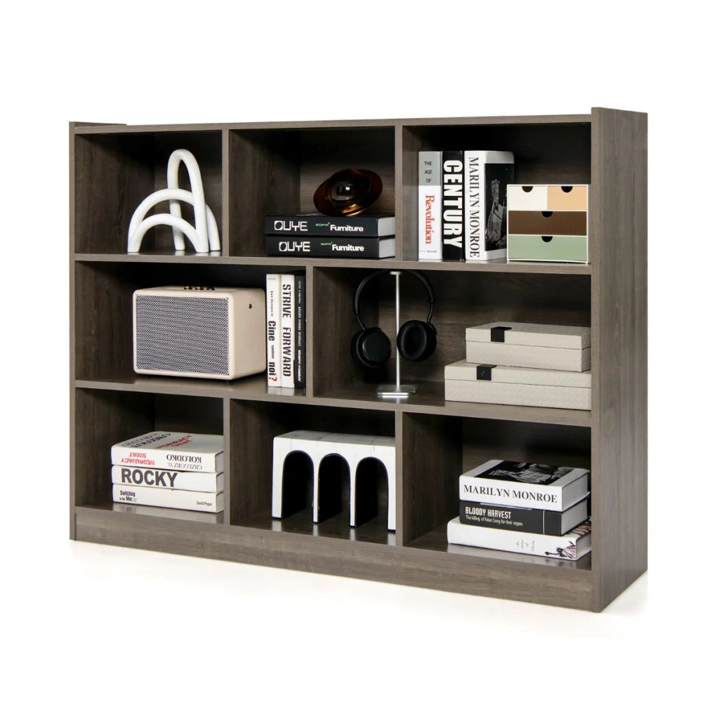 Libreria per bambini a 3 ripiani 122 x 32 x 93 cm pratico spazio di archiviazione stile moderno legno grigio 20_0010672