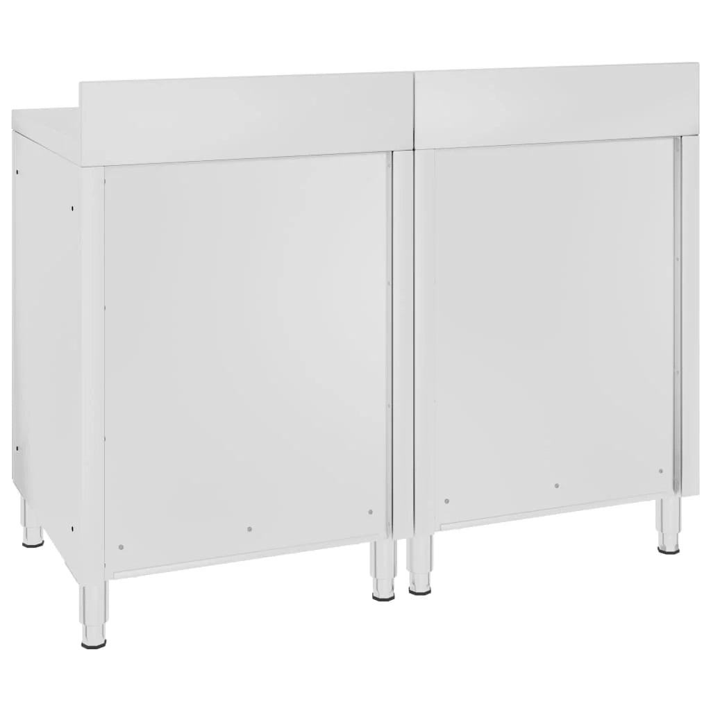 Tavolo da lavoro commerciale con mobiletto 120 x 60 x 96 cm acciaio inox 02_0001900