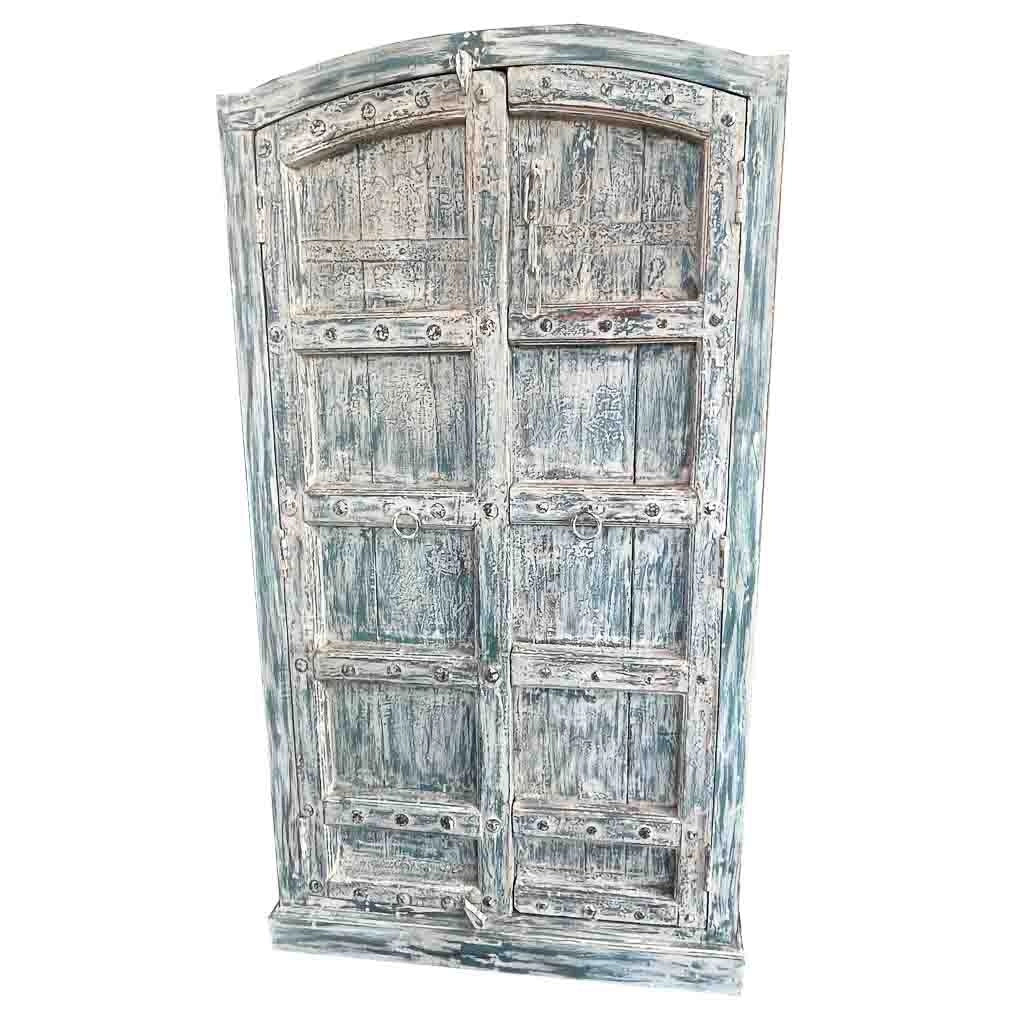 Cestello in legno fatto a mano blu 107x42x192h