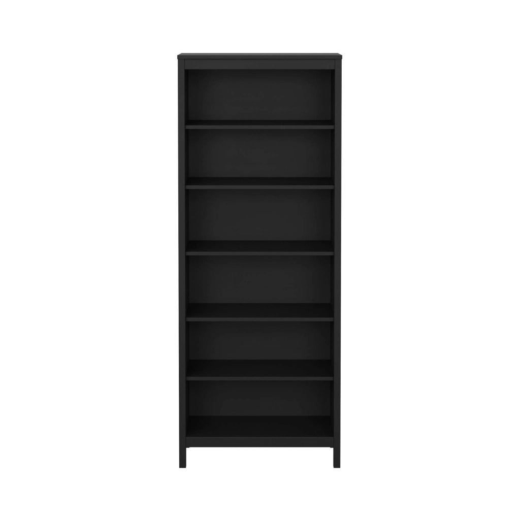Libreria Sinlaku, Scaffale da ufficio, Mobile portalibri, Biblioteca, 78x33 h199 cm, Nero