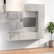 Set di Mobili Porta TV 6 pz-Credenza per TV Grigio Cemento in Legno Multistrato 701747