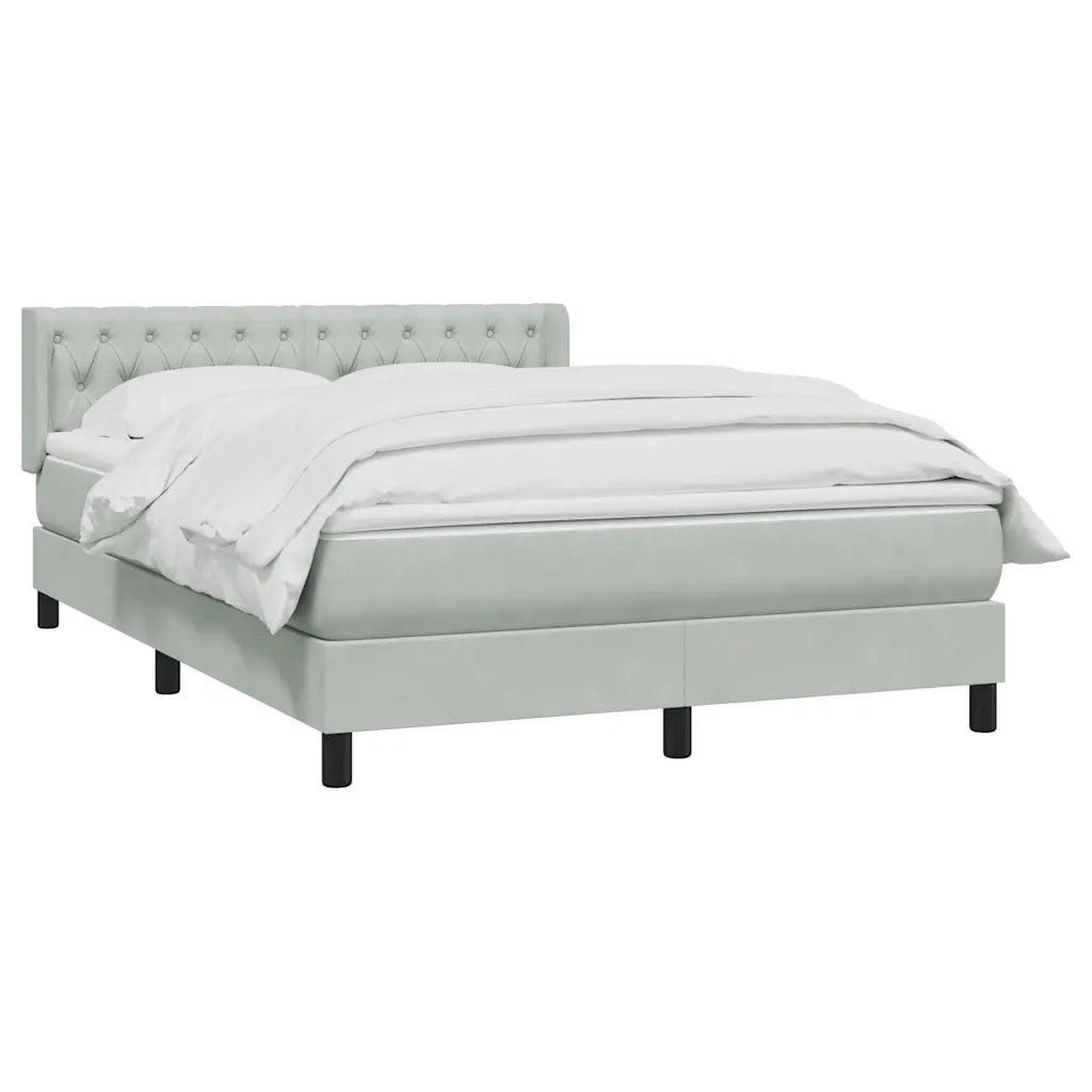 Giroletto a Molle con Materasso Grigio Chiaro 160x210cm Velluto 3318369