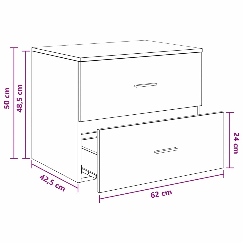 Mobile da Bagno da Muro Grigio Cemento 62,5 x 44,5 x 50 cm 890329