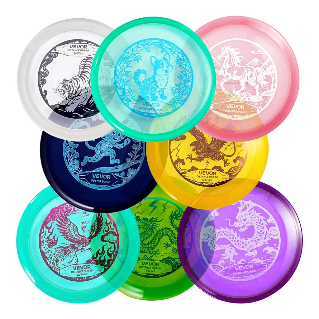 Set Disc Golf 8 Pezzi SS-DF-003 in TPU con Putter Mid-range e Driver per Giardino e Parco