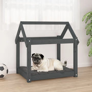 Cuccia per Cani Grigia 71x55x70 cm in Legno Massello di Pino 822204
