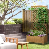 Fioriera da Esterno in Legno d'Abete con Design Verticale Rialzato, 90x45x180 cm, Giallo