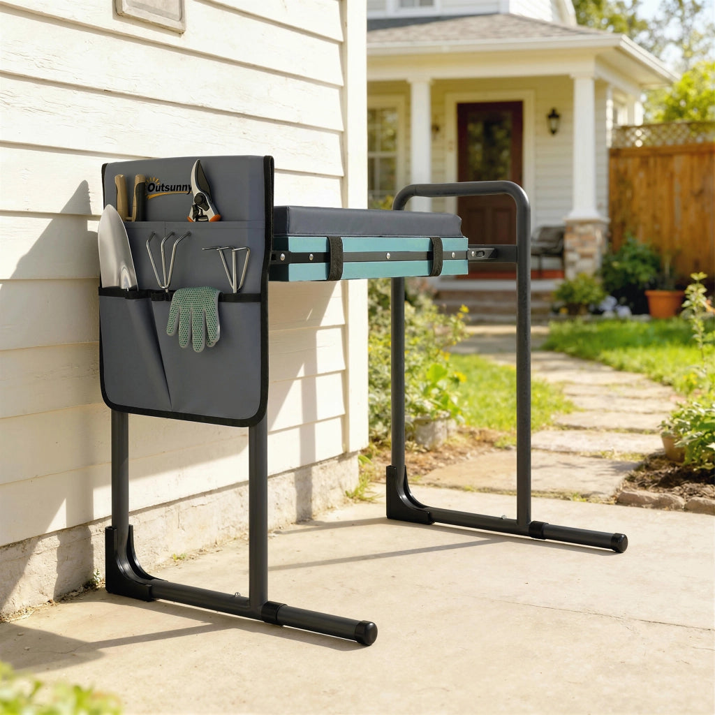 Sgabello da Giardino Pieghevole con Cuscino ¨C Zephmum ¨C Grigio Scuro
