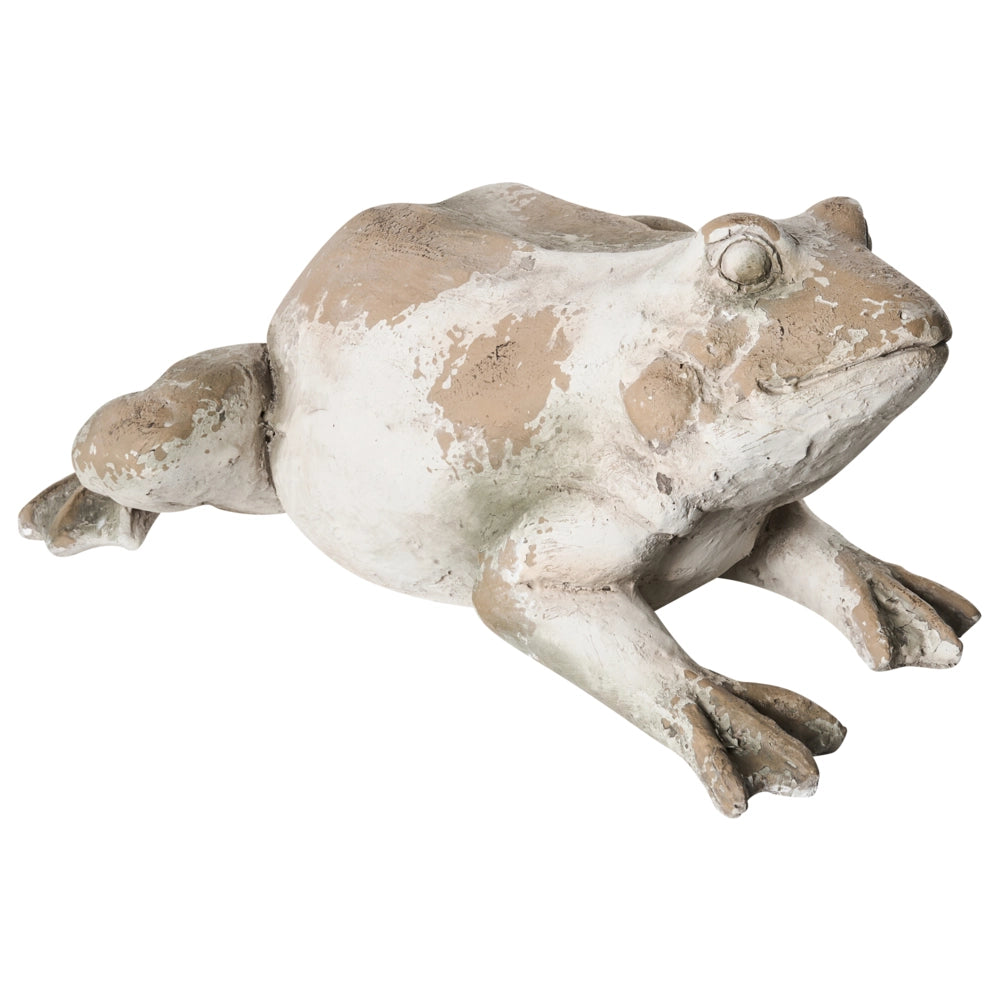 Statuetta decorativa da giardino rana in MgO beige 36 x 50 x 23 cm elemento decorativo per giardino terrazza e patio