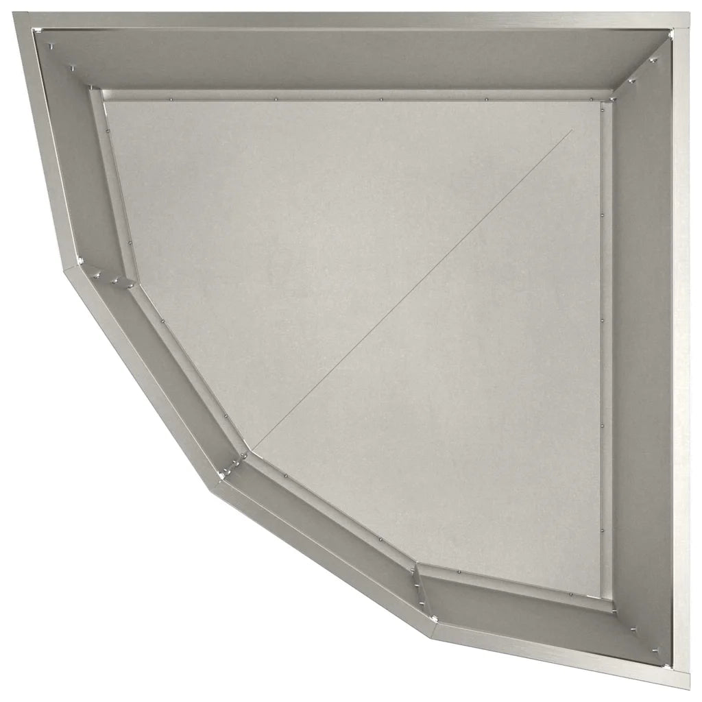 Vaso d'angolo-Fioriera-Contenitore per Piante Argento 60 x 60 x 35 cm Acciaio inossidabile