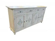 Credenza base napoletana Shabby chic 4 ante bianco anticato decoro vietri