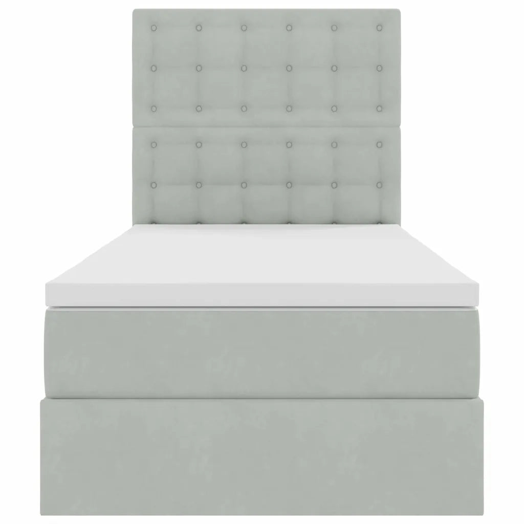 Letto con contenitore LED e materasso Grigio Chiaro