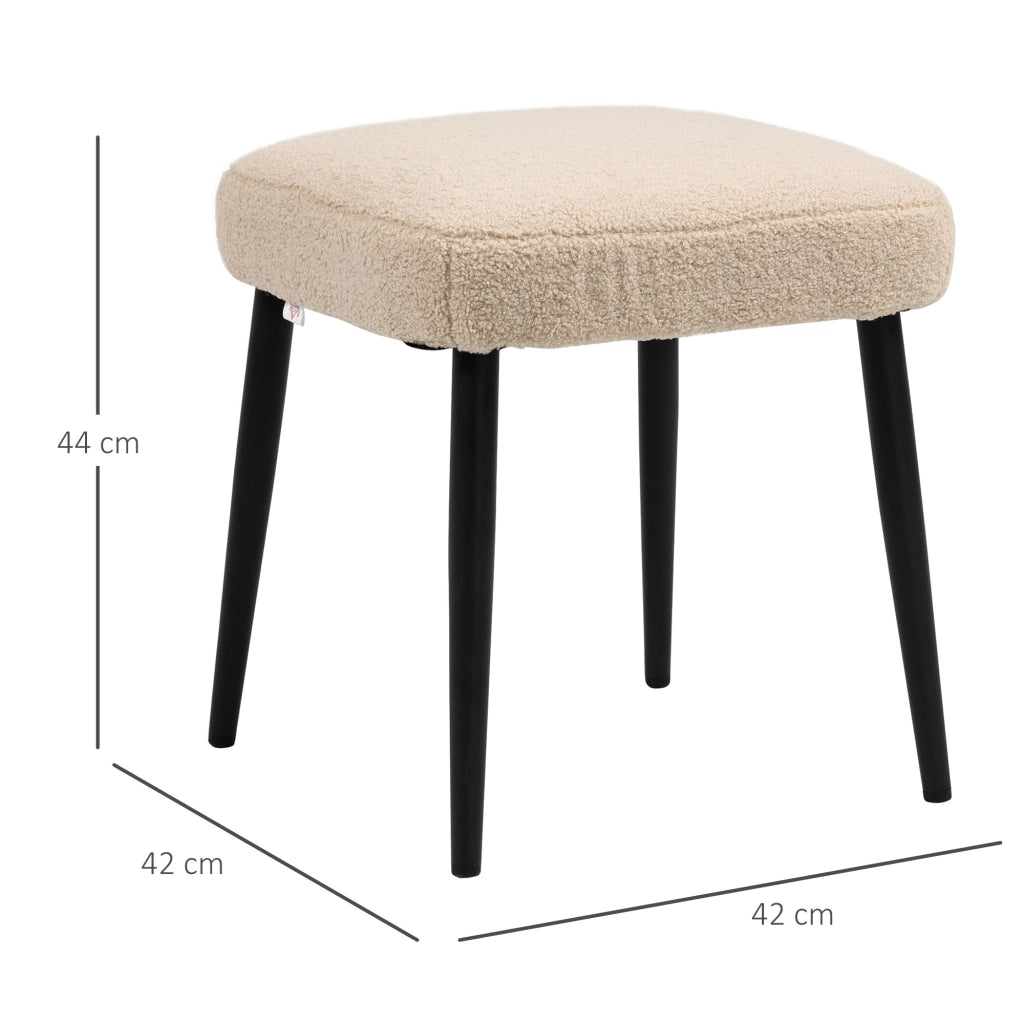 Tavolino pouf ¨C zephmum ¨C beige, effetto lana, 42x42x44 cm