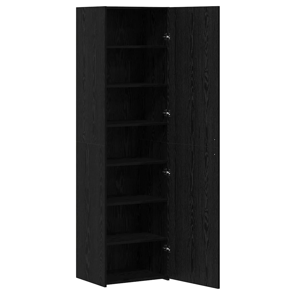 Credenza 2 pz-Set di 2 Buffet-Armadio da cucina Rovere Nero 50 x 42,5 x 185 cm