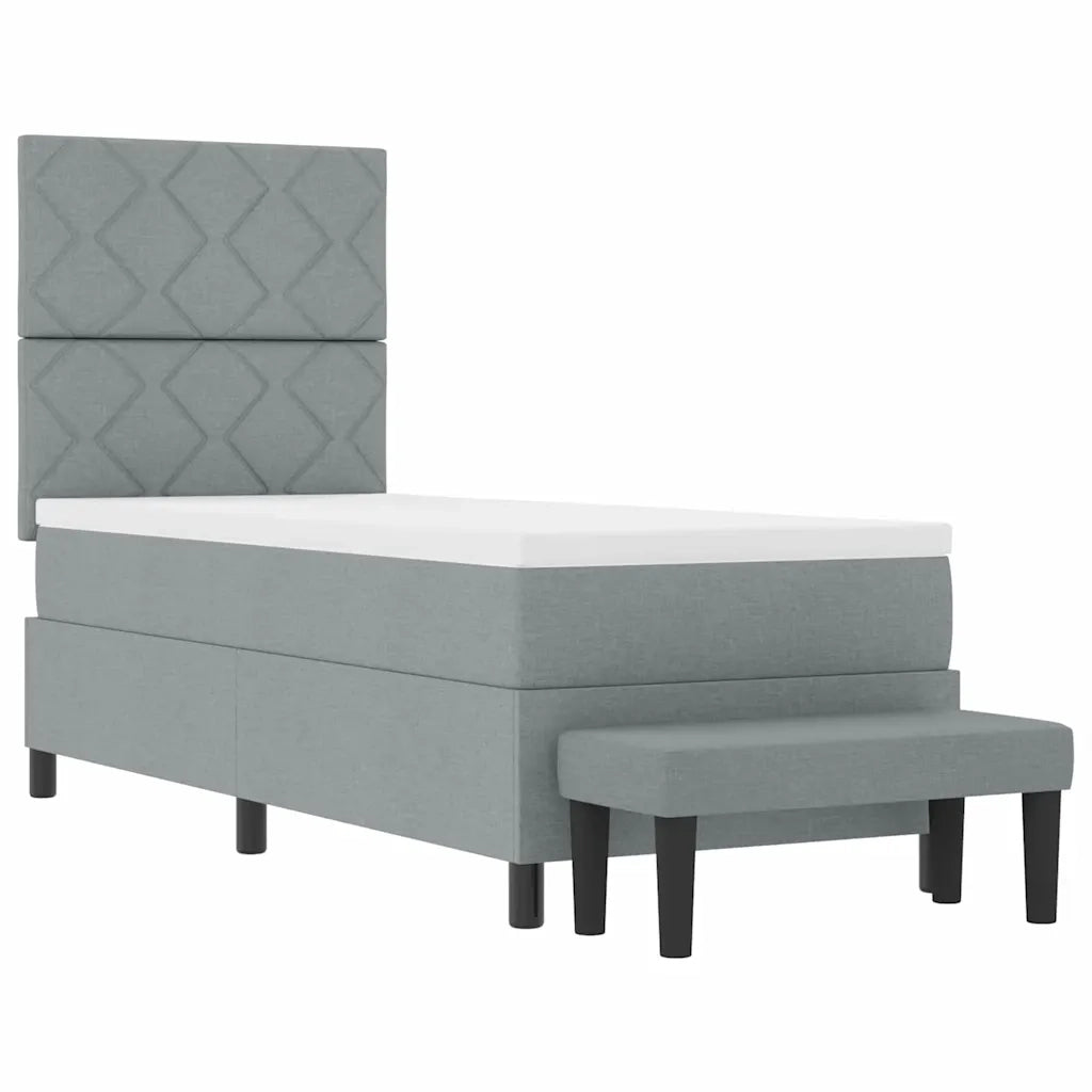 Letto a molle con testiera Grigio chiaro 80 x 200 cm Tessuto 3344100