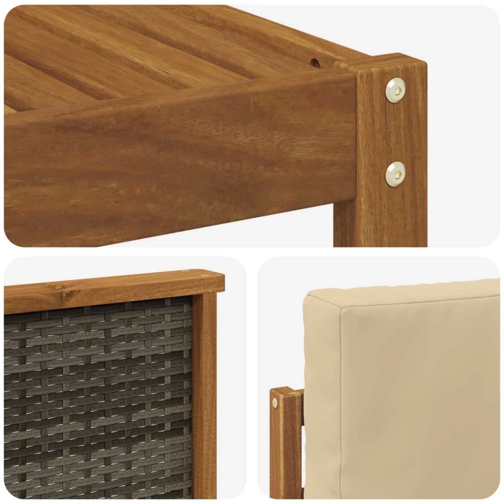 Set di divani da esterno 7 pz Naturale e Beige 3384079