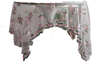 Tavolino con tovaglia quadrata in stile vintage con bordure - Tavolino quadrato - Tavolino 130 x 130 cm - Tavolino con disegno di fiori - Tavolino lavabile - Tavolino per matrimoni - Tovaglia per tavolo