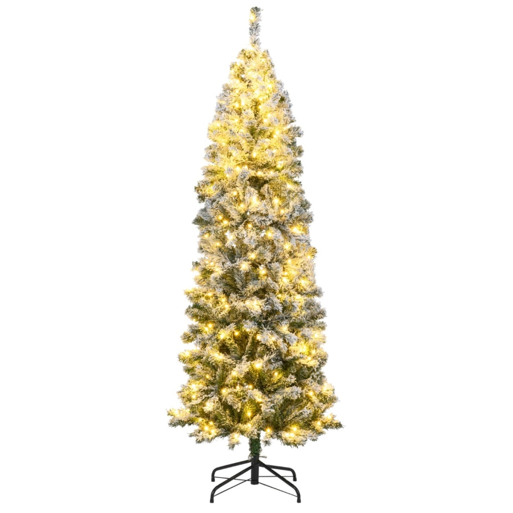 Albero di 180cm natale illuminato decorazione natalizia per casa e ufficio, Albero base in metallo pieghevole-Alberi di Natale