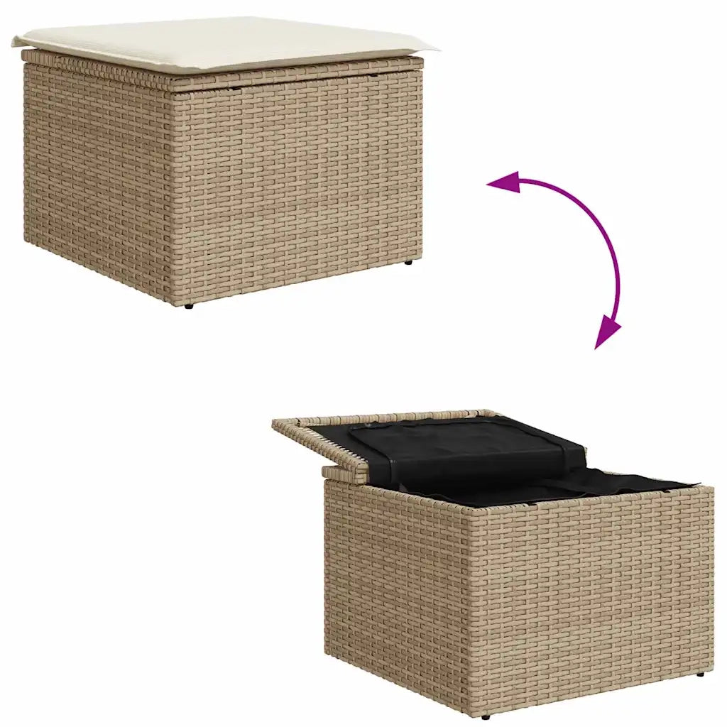 Set Divano da Giardino 9 pcs Beige e bianco 3356664