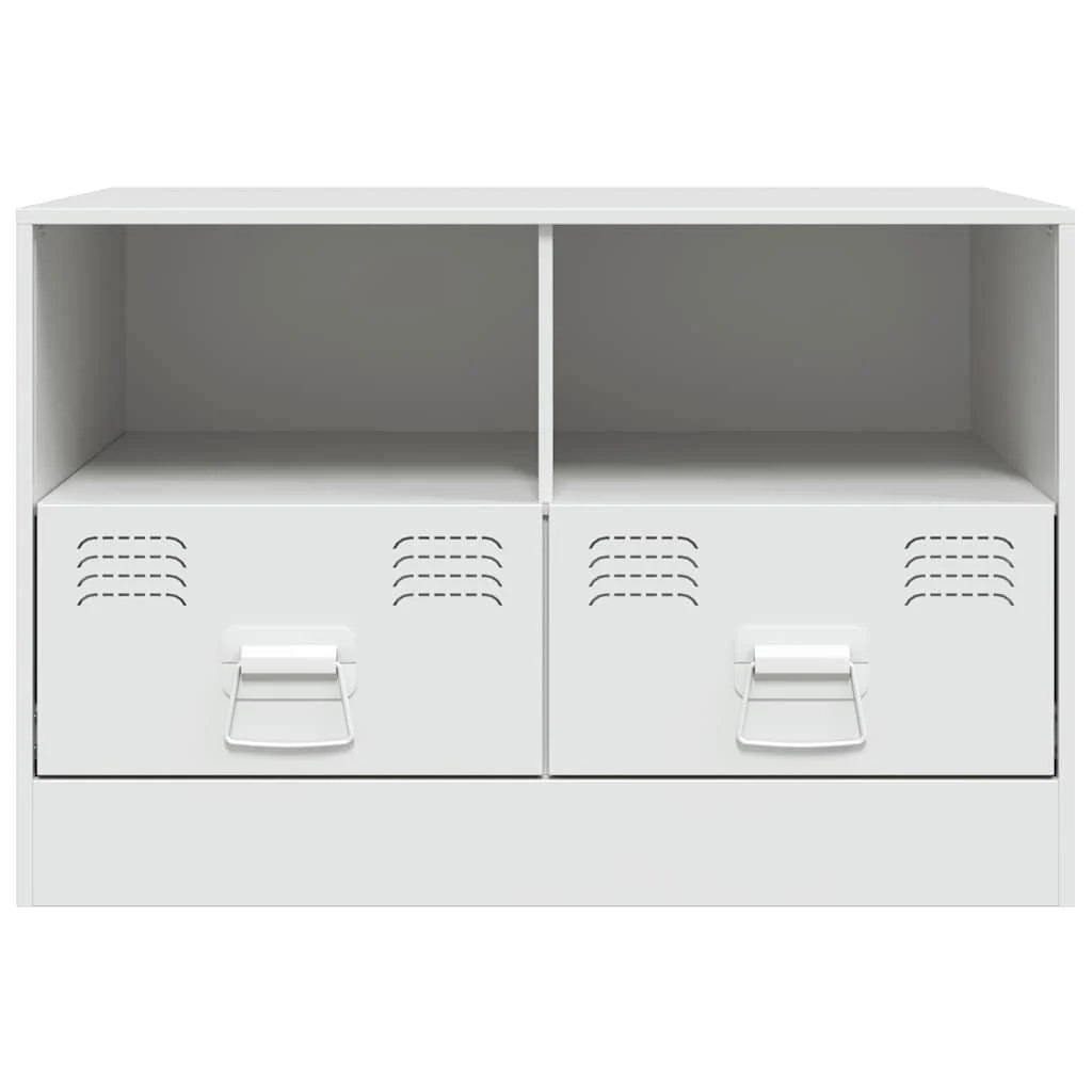 Mobile TV multimediale mensola TV credenza TV adatto per sala da pranzo soggiorno camera da letto 67 x 39 x 44 cm acciaio bianco 02_0026143