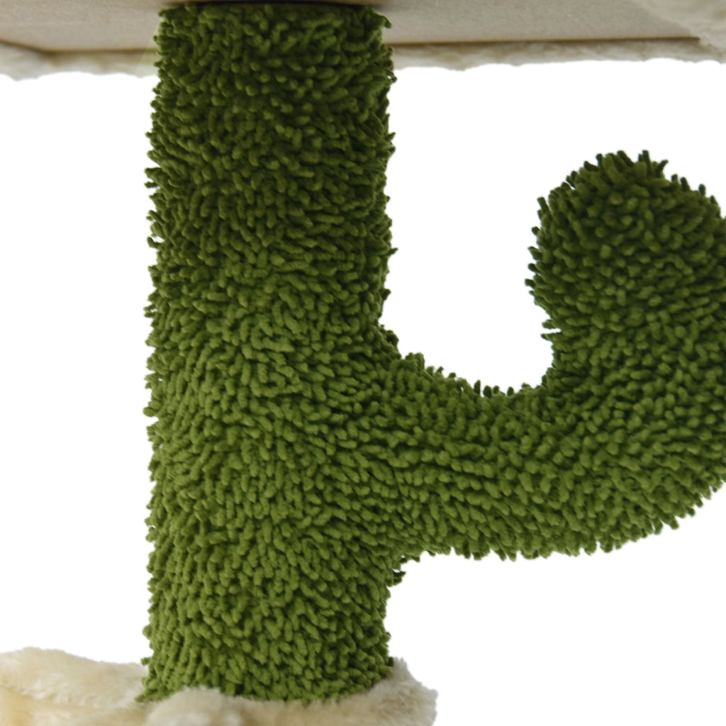 Fudajo Albero tiragraffi a forma di cactus 75cm con sisal di 4 mm Con amaca e casetta per gatti
