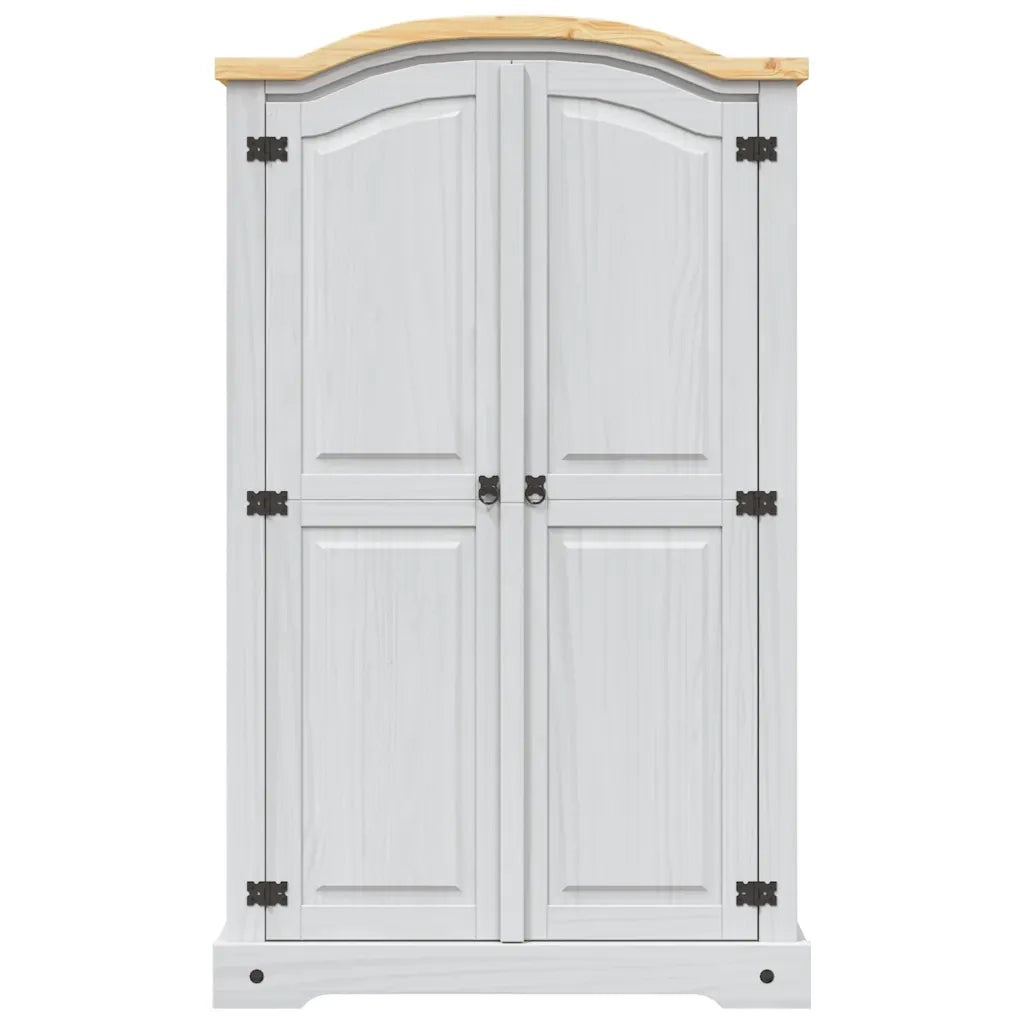 Armadio in Legno di Pino Messicano Corona 2 Ante Bianco 282620