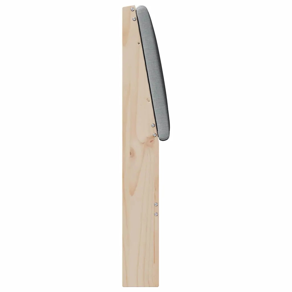 Testiera imbottita Grigio chiaro 120 cm Pino massello 879294