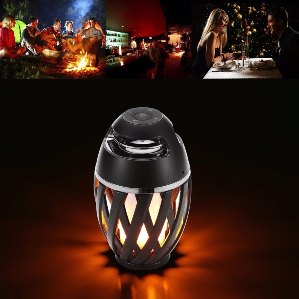 Trade Shop - Cassa Speaker Flame Light Led Bluetooth Portatile Senza Fili Tf Mp3 Bt4.2 -