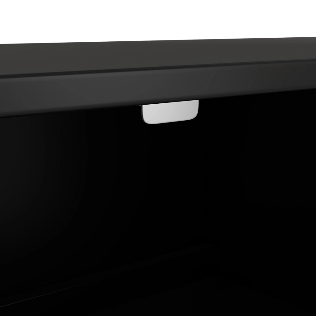 Credenza contenitore 160x40x80 cm nera - 4 ante e ripiani regolabili