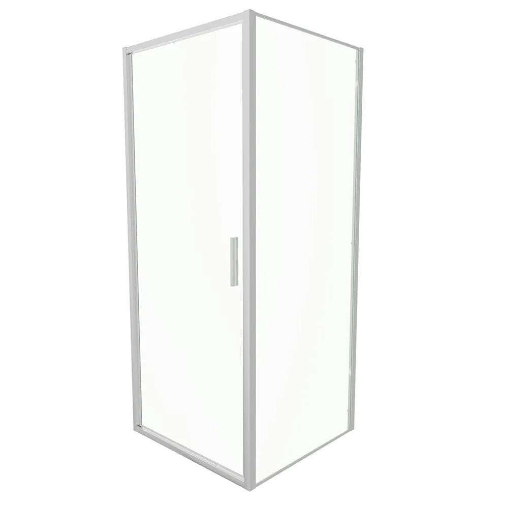 Box doccia slim 70x70cm con porta a battente e parete fissa profili cromati e vetro 6mm trasparente h190| Portofino
