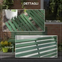 Panchina da Esterno in Alluminio a 2 Posti a Doghe, 123x67x79cm, Verde