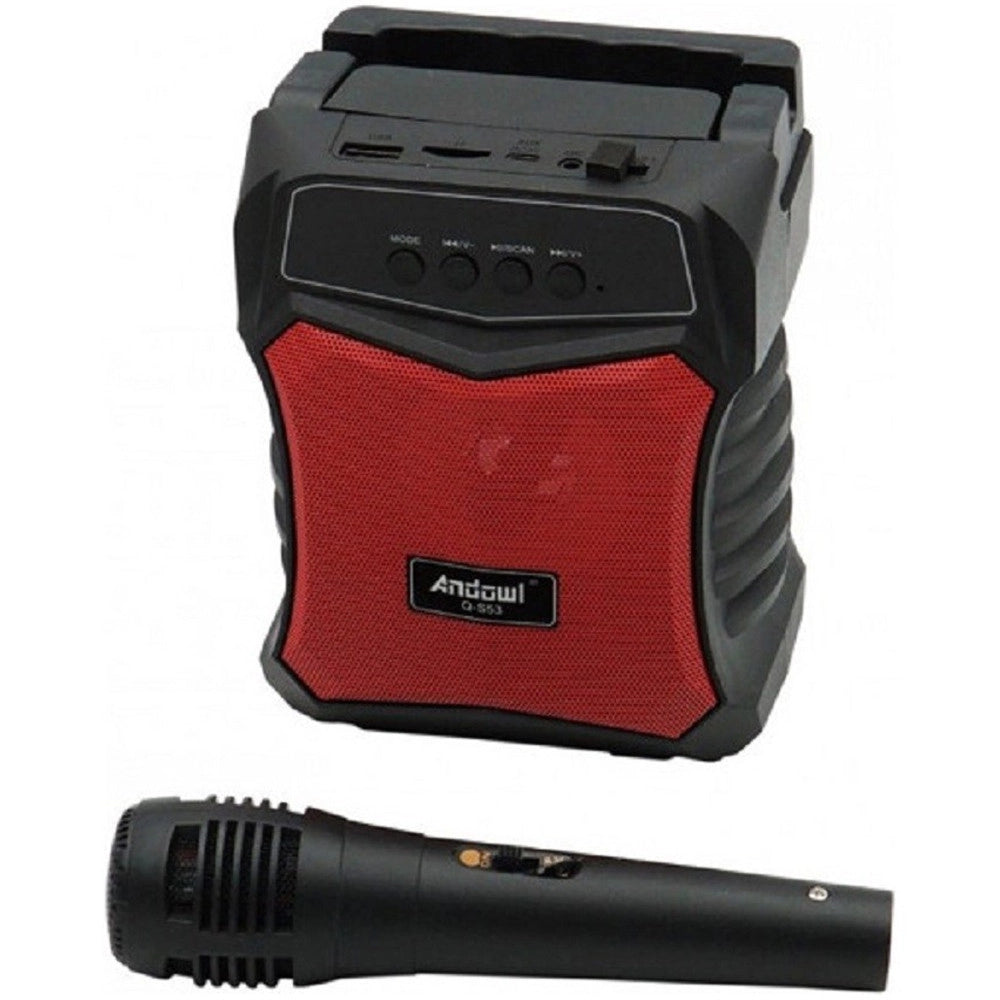 Trade Shop - Altoparlante Bluetooth Portatile Karaoke Con Microfono Cablato Radio 5watt Q-s53 -