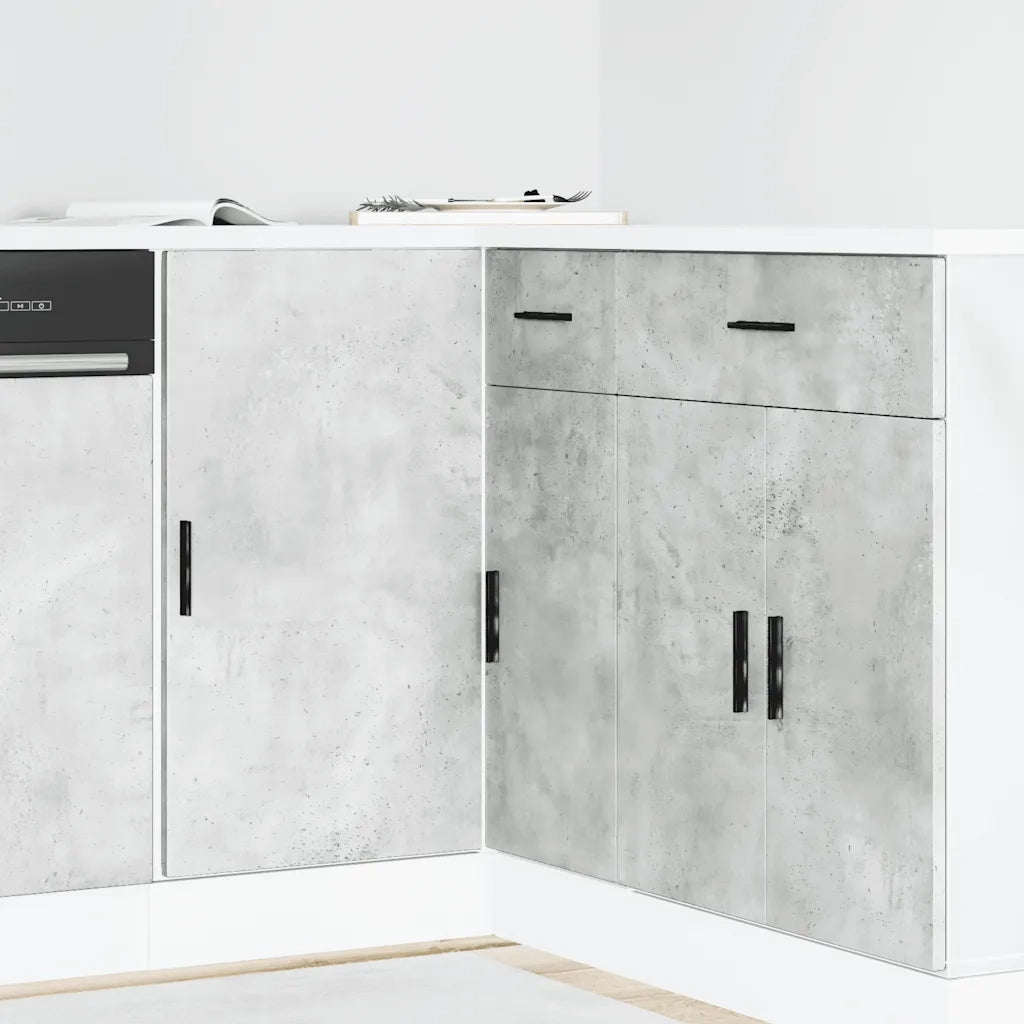 vidaXL Mobile Base Lavello “Lyon” Grigio Cemento in Legno Multistrato