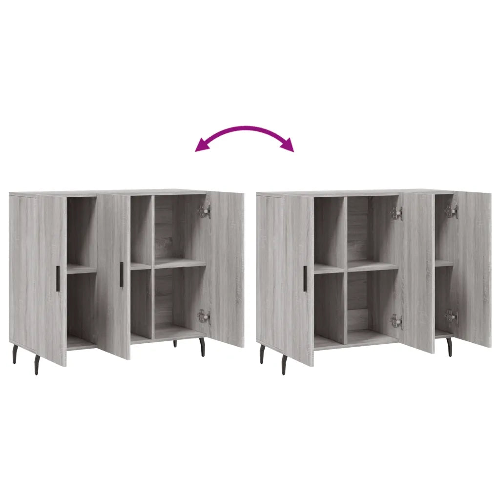 Credenza Grigio Sonoma 90x34x80 cm in Legno Multistrato 828130