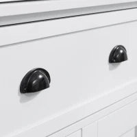 Credenza Alta Cucina con Armadietto e Inferiore e Cassetto Centrale in MDF, Mobile Truciolato e Metallo, 76x40.5x184cm, Bianco|Aosom Italy
