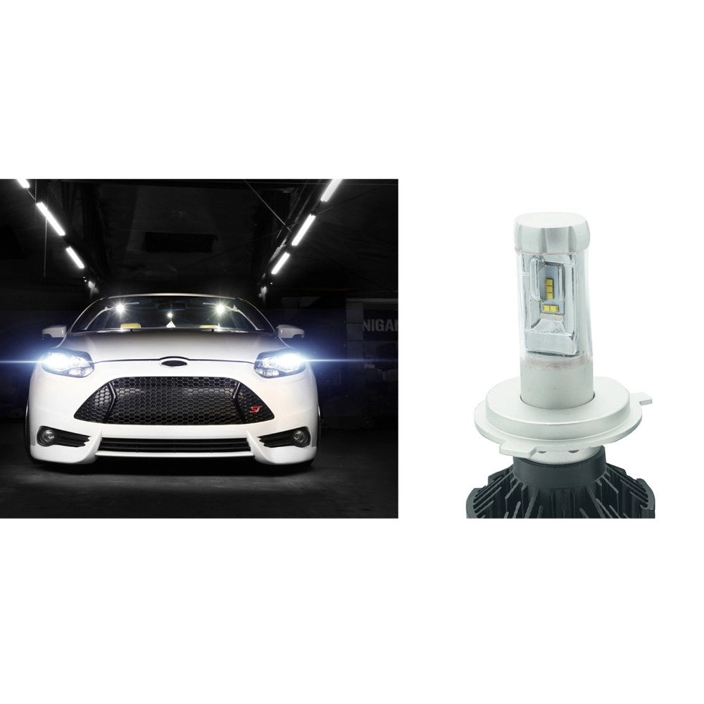 Trade Shop - Coppia Lampade Led Auto Fari H4 X3 Kit Lampadine 50w 6000 Lumen Ip67 -