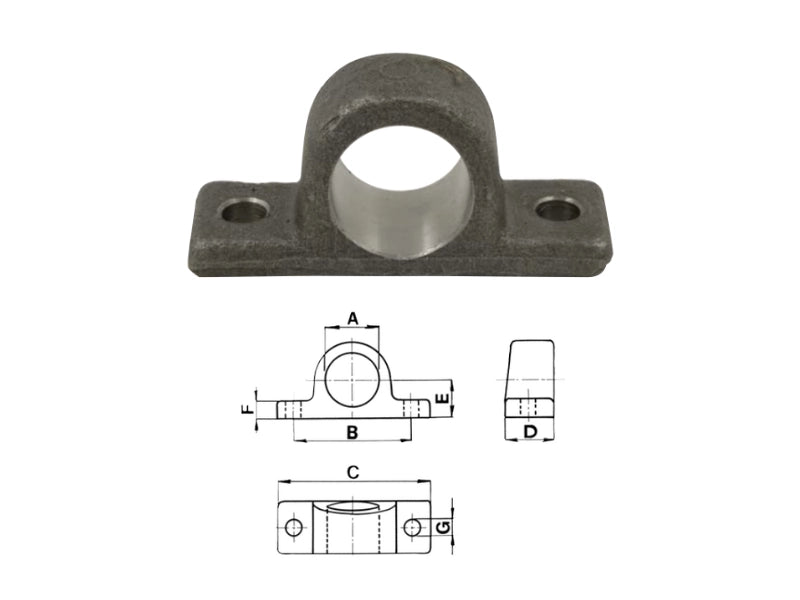 Supporti per cilindri telescopici Cermag acciaio stampato UNI Fe.50 - 60742