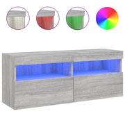 Mobile TV a Parete | Armadietto TV | Mobile Porta TV con Luci LED Grigio Sonoma 100x30x40 cm