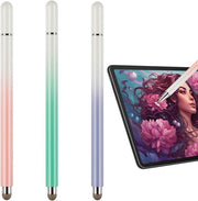 Penna stilo touch 3 in 1 universale per tablet touchscreen compatibile con Galaxy/Xiaomi/iPad (blu + rosa + verde)